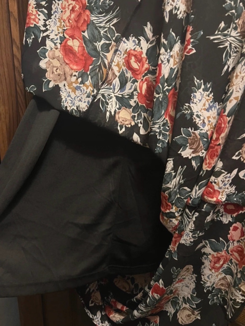 entro Black Floral Maxi Dress with Red and Cream Blooms - Picture 5 of 8